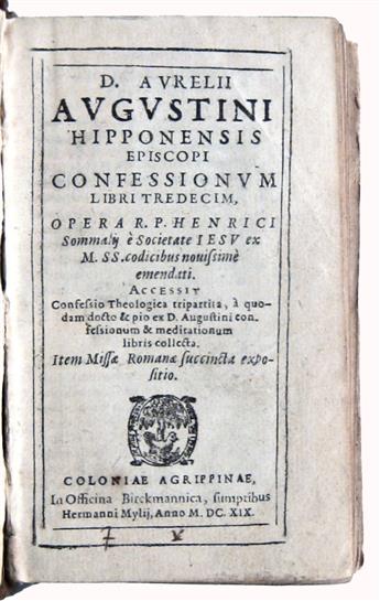 AUGUSTINUS, AURELIUS, Saint. Confessionum libri tredecim.  1619